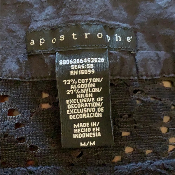 Black eyelet short sleeve top - Picture 3 of 4